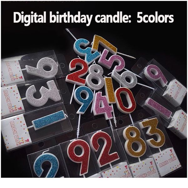 

1 pcs shinning multi color mini digital 0-9 digital birthday candles smoke-cake candle decoration cute kids party bbygqf