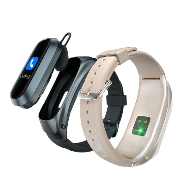 

b6 smart monitors band strap fitness tracker sport watch bluetooth earphone heart rate intelligent clock