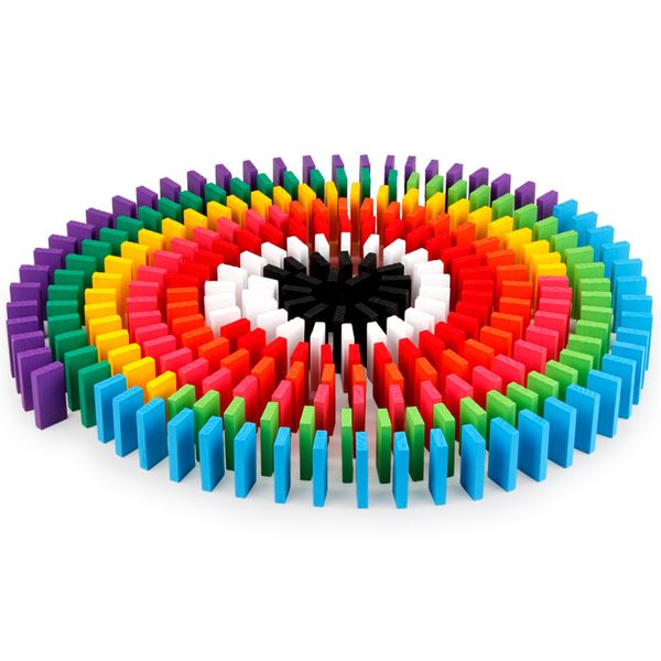 

seven colors dominoes toys wooden puzzle domino blocks toys logic development selling educational toys gift of the child