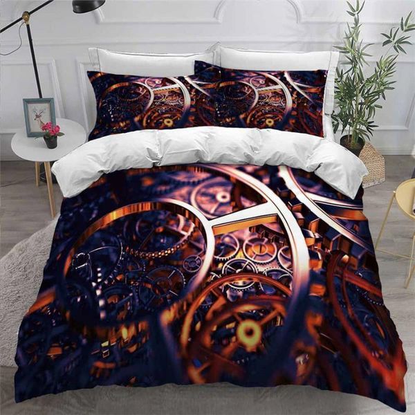 

bedding sets helengili 3d set clock print duvet cover bedcloth with pillowcase bed home textiles #zhong131