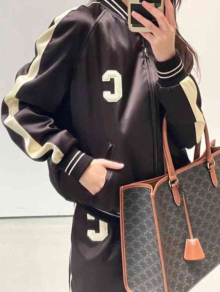 

2022 factory wholesale new model [gao ding]ce home c-sticker cloth acetate ice silk coat women's loose casual jacket baseball suit men, White;black