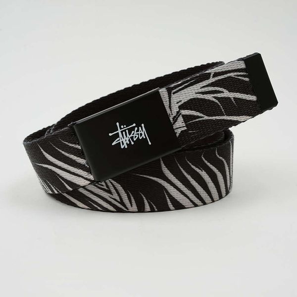 

chao brand men's canvas leaf casual knitting trouser summer fashion versatile young student belt, Black;brown