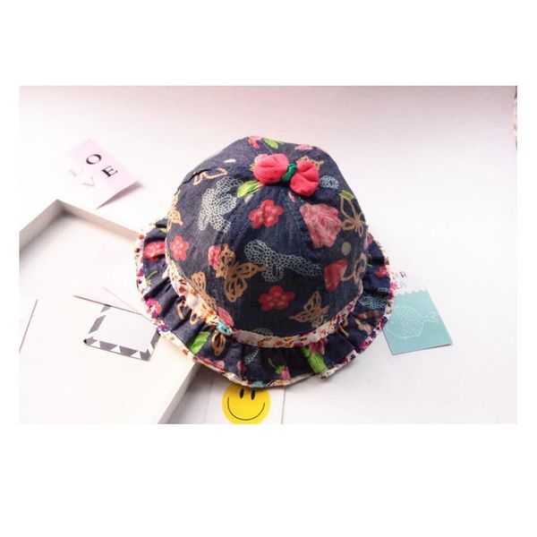 

summer cute toddlers sun hat printed bucket cap hats children caps shade sunshine sum qylsey, Yellow