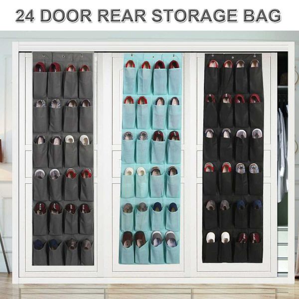

storage bags 24 pocket shoe organizer door hanging shoes wall bag closet holder family saver home with hooks
