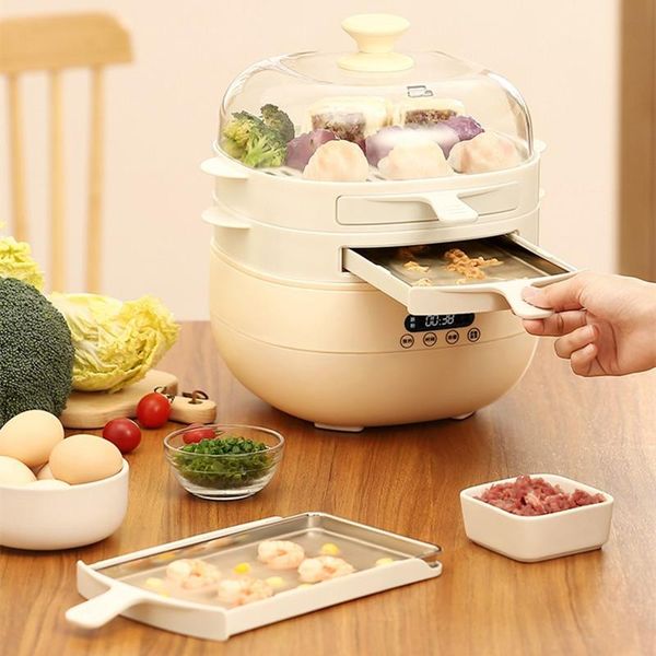 

electric skillets 220v 3l household multi steaming cooker rice noodles roll steamer drawer type breakfast maker with stewing pot