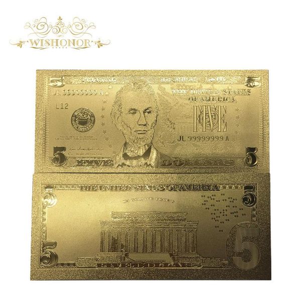 

10pcs lot souvenir america usd 100 dollar gold banknote in 99.9 gold foil bill replica for collection wmtqif rimmer