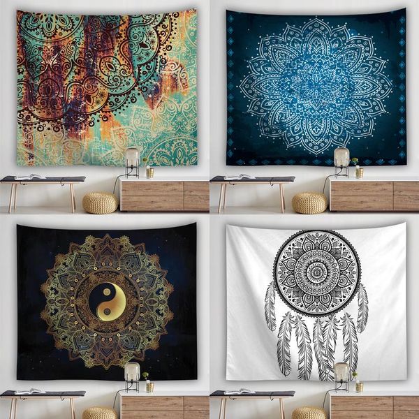

dreamcatcher print гобелен индийский pumo перья полиэстер мандала гобелен стена висит bme wall art hangy dec byabaab