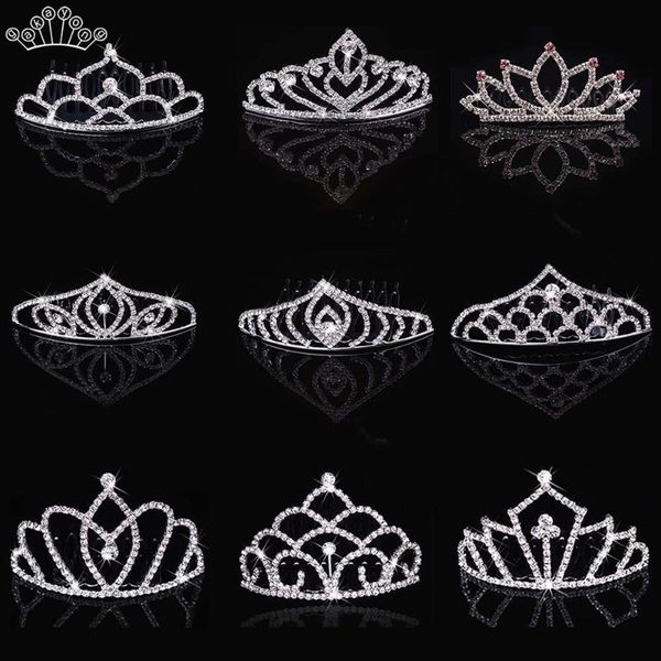 

crystal rhinestone bridal hair accessories princess crown tiara bridesmaid wedding birthday prom hair accessories, Golden;silver