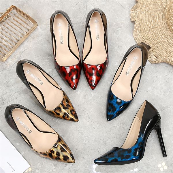 

2021 female fetish eleven inches high heels wedding bombs lady pointed to the valentine scarpins office leopard stripper shoe 58u9, Black