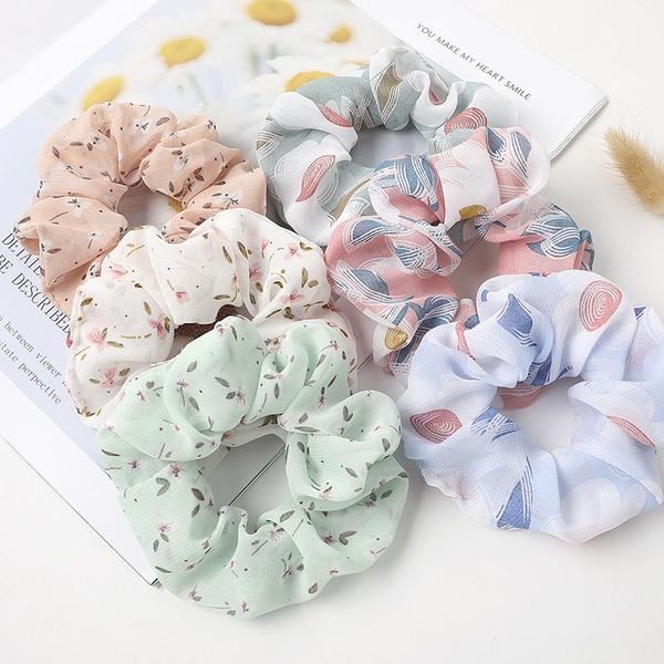 

шифоновые печатные повязки screunchs tootail держатель для волос кольцо для волос женщины девушки multicolors эластичные волос аксессуары дл, Black;brown