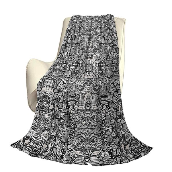 

abstract composition floral and geometric elements symmetrical tattoo designoffice leisure blankets