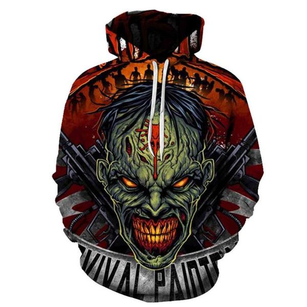 

men's hoodies & sweatshirts 2021 horror spoof autumn winter casual fashion sweatshirt men women, Black