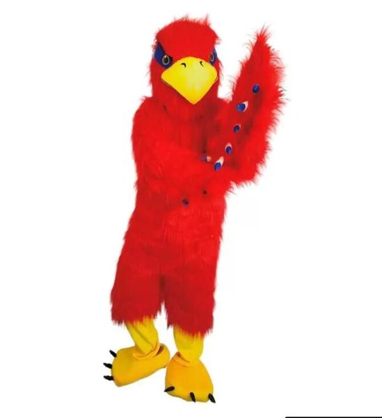 Fábrica Direto Venda Profissional Feito Vermelho Eagle Pássaro Mascote Trajes Para Adultos Circus Christmas Halloween Outfit Fantasia Vestido Terno