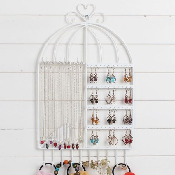 

jewelry organizer earrings studs necklace jewelry display rack metal stand organizer metal stand holder display shelf, Pink;blue