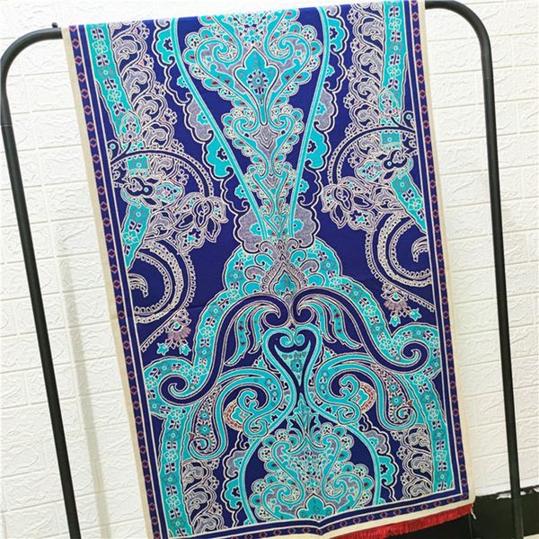 

new 2020 luxury women's cashmere scarf foulard winter poncho pashmina xales and bandana wrap thick scarves, Blue;gray
