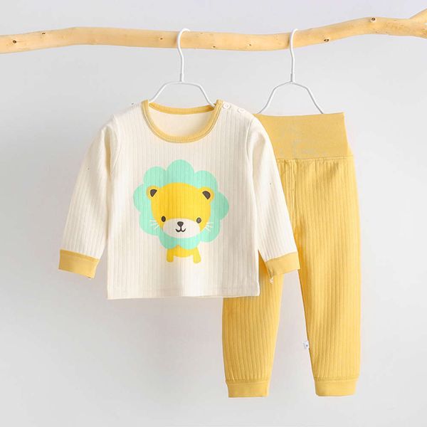 

autumn spring cloth baby underwear set children's cotton pajamas men's and women's bottom shirt high waist belly, Blue;red