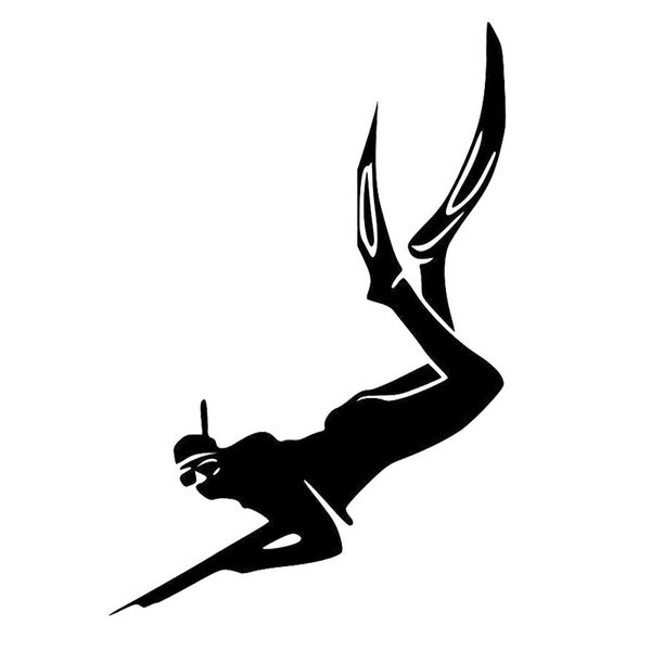 

12.5cm*18.2cm creative fashion diving vinyl car stickers accessories black silver s2-0518