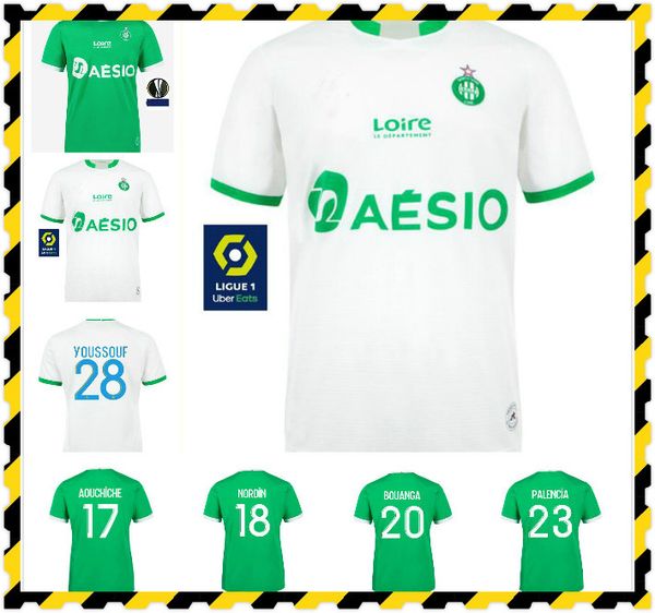 

20 21 maillot as saints-étienne kids man soccer jerseys home away 2021 st etienne khazri beric boudebouz aholou man set football shirt, Black