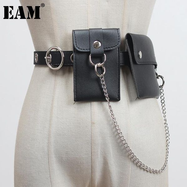 

eam] pu leather black mini-мешок split jointlong пояс личность женщины новая мода tide все матча весна осень 2020 1z820, Black;brown