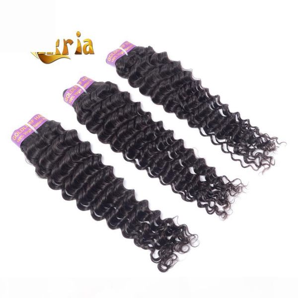 

deep wave virgin human hair weaves 4 bundles unprocessed brazillian peruvian indian malaysian deep wave hair extensions natural black