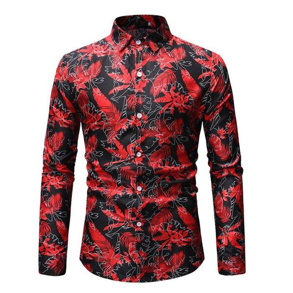 

men's casual shirts yasuguoji men long sleeve man printing business 2021 shirt luxury mens fancy, White;black