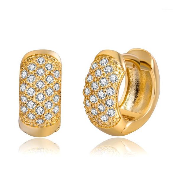 

angel girl three-color round miniature zircon female ear studs have a unique simple style and fashionable holiday gift e15106811, Golden
