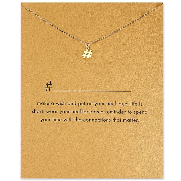 

choker necklaces with card gold silver # letter pendant necklace for fashion women jewelry good gift