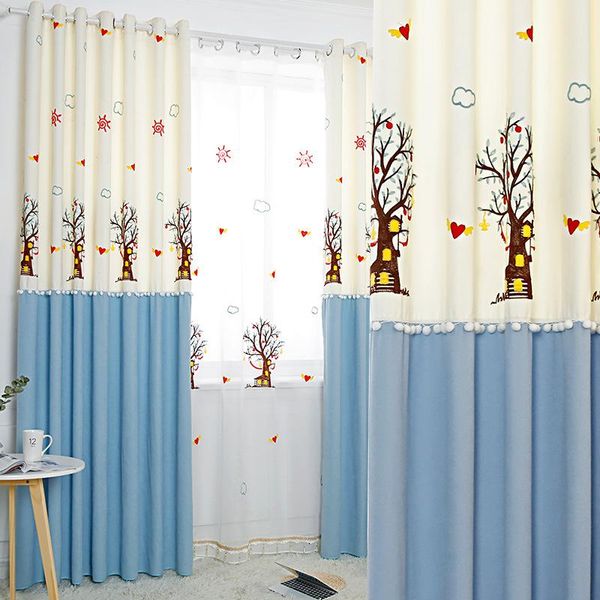 

curtain & drapes nordic ins wind stitching shading fabric product custom floor window float manufacturer direct sales
