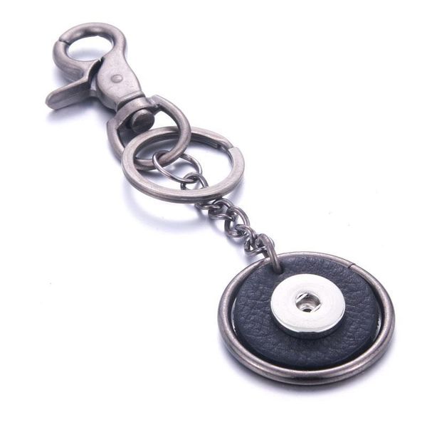 

vintage leather snap button keychain keychains keyrings fit diy 18mm snap buttons jewelry lanyard christmas gift q bbykbq, Silver