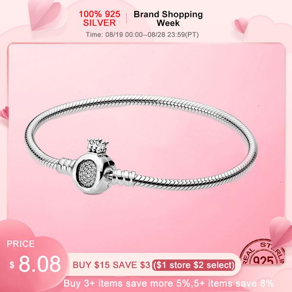 

silver bracelet 925 sterling silver princess crown charms beads fit codedog bracelet & bangle silver fine jewelry gift 18
