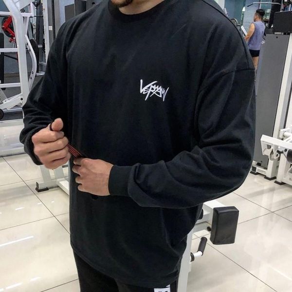 

2020 new men cotton sweatshirt gyms fitness bodybuilding workout hoodies casual fashion jacket sportswear tracksuits clothing, Black