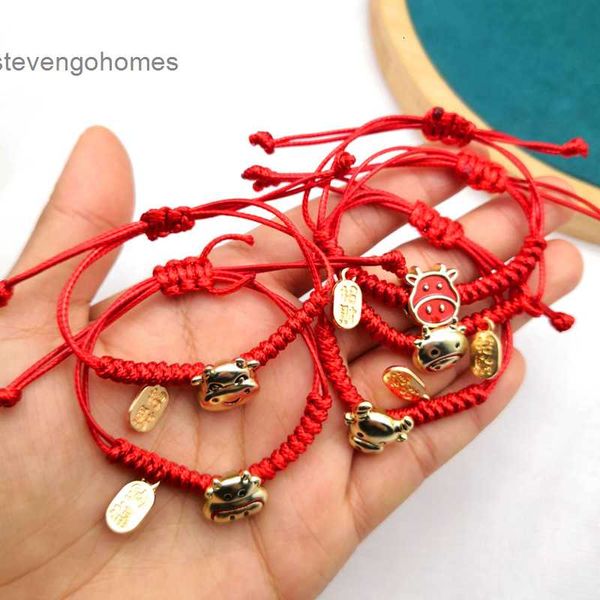 

benmingnian creative rope bright knitting bracelet red hand making new year gift for friend students, Silver
