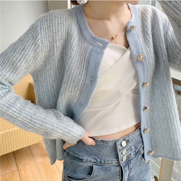 

2021 new autumn women's blouses buttons short cardigans fashions ladies swc2234 06tr, White;black