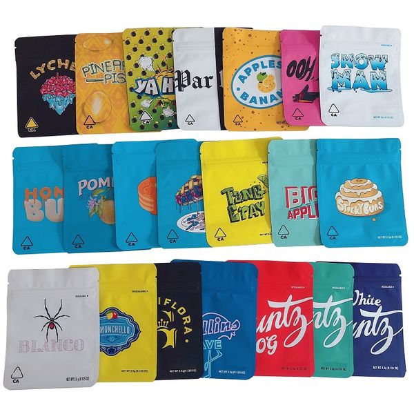 

3.5g печенье мешок 38 designs личи ананас runtz майлар упаковка защиты от детей печенья мешков с чулками