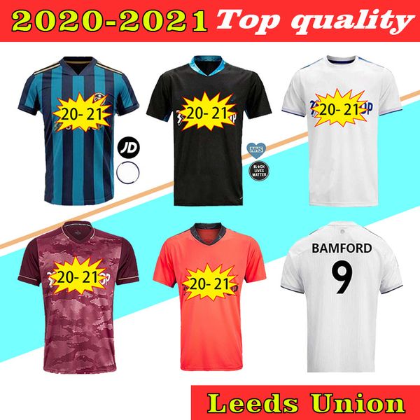 

взрослый kids kit 20 21 leeds soccer jersey united 2020 2021 коста alioski tentenary phillips bamford clarke футбольные рубашки, Black;yellow