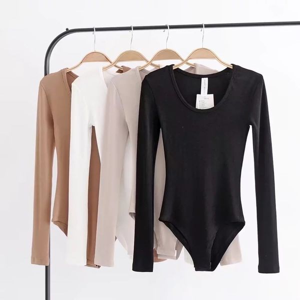 

autumn new style long sleeve low crew neck high fork jumpsuit bottoming women's slim t-shirt ins super fire top, Black;gray