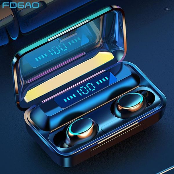 

led wireless bluetooth earphone sports waterproof headphone 2000mah charging box headphones tws earbuds headsets with microphone1