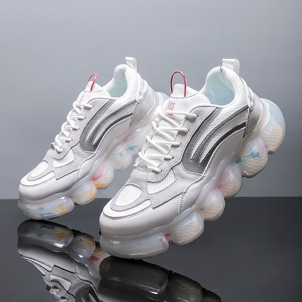 

rubber plastics men casual sneakers for man new arrival mixed colors season platform light men's shoes, Black;brown