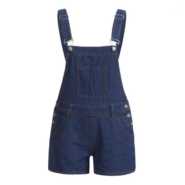 

jaycoain cotton blend woman jeans solid tall waist line jumpsuits for women 2020 summer overalls jeans loose denim pants1, Blue