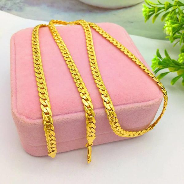 

chains luxury 14k yellow gold necklace jewelry for men wedding engagement statement snake chain elegant party birthday gifts, Silver