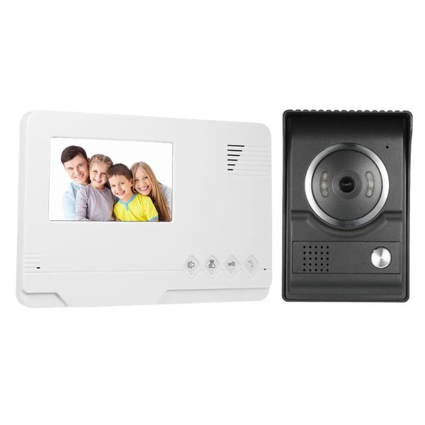 

doorbells video door phone 4.3 inch wired color indoor monitor with ir-cut rainproof outdoor camera visual intercom remote doorbell