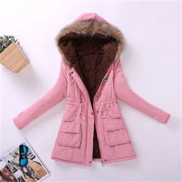 

2021 new style women parka new fur collar with hood padded jacket cotton coats women's winter coat wxf461 hz8w, Black