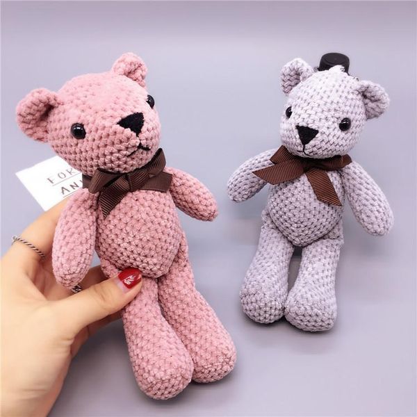 

pineapple bear keychain creative cartoon car key chain ladies bag pendant gift doll hanging ornaments bear keychain bag charm, Silver