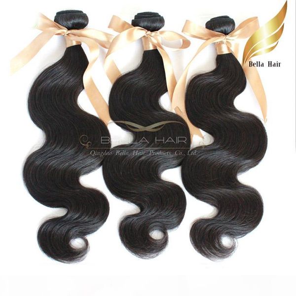 

8a 10"-34" 100% mongolian hair weaves virgin hair 4pcs lot human body wave hair extensions bellahair dhl ing, Black
