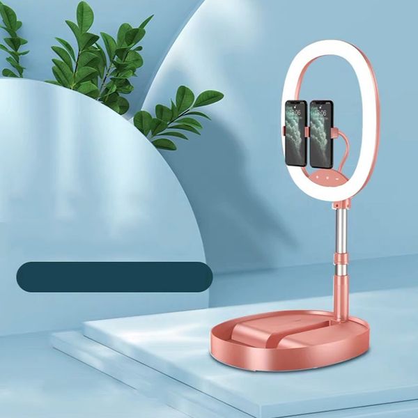 

retractable selfie ring light live broadcast desklazy phone stand