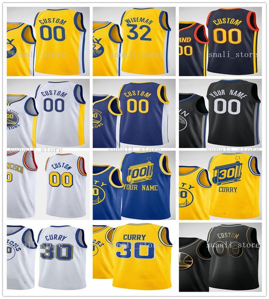 

2020 basketball draft pick jerseys james 33 wiseman nico mannion justinian jessup stephen 30 curry andrew 22 wiggins draymond 23 green, Black