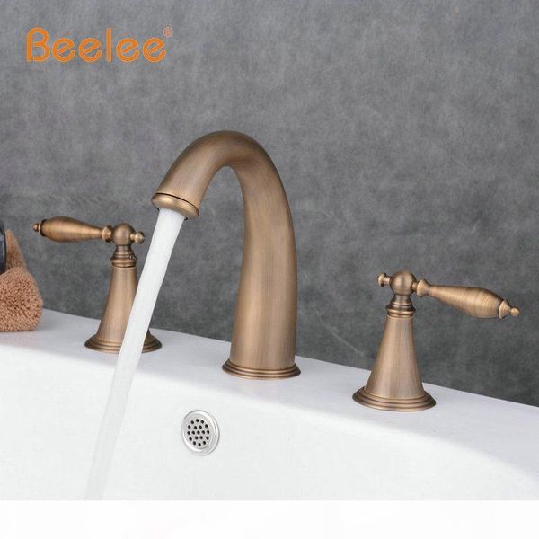 

beelee 4 цвета 3 отверстия античная латунная палуба смонтирована на ванной смеситель для ванной комнаты для ванной бассейна раковина тщеслав