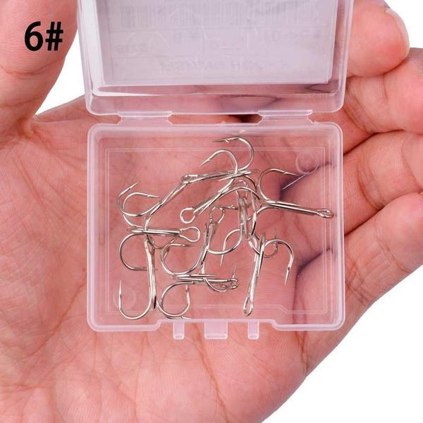 

10pc/ box treble fishing hooks 2/4/6/8/10# high carbon steel jig head treble fishing hook carp fishing tackle white f bbyqto