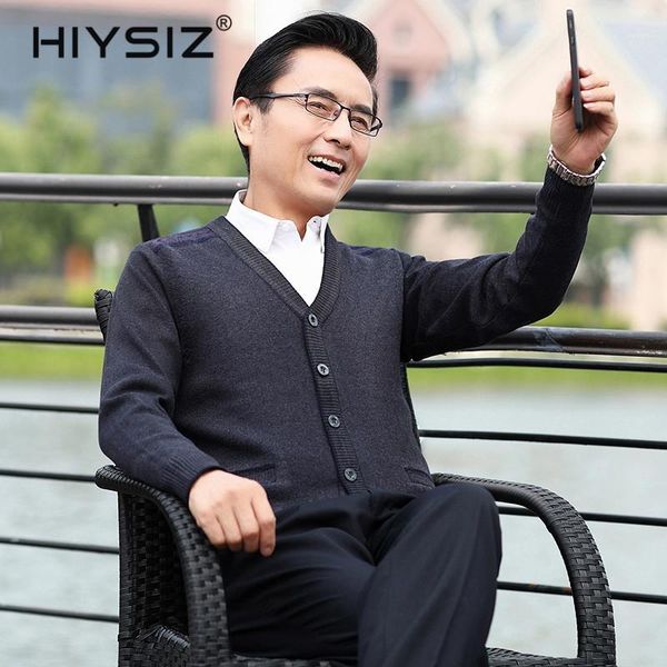 

hiysiz brand sweater men streetwear fashion sweater coat men with autumn winter warm mature h30081, White;black