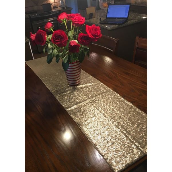 

30*275cm fabric table runner gold silver sequin table cloth sparkly bling for wedding party decoratio jlljme yummy_shop